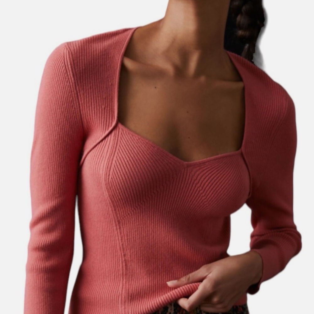 NWT Pilcro by Anthropologie Anthropologie Bustier Rig Knit Sweater Top Size M
